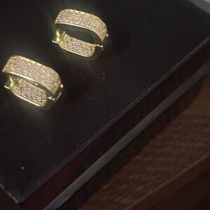 Elegant Gold, Pink, and Silver Women's Earrings